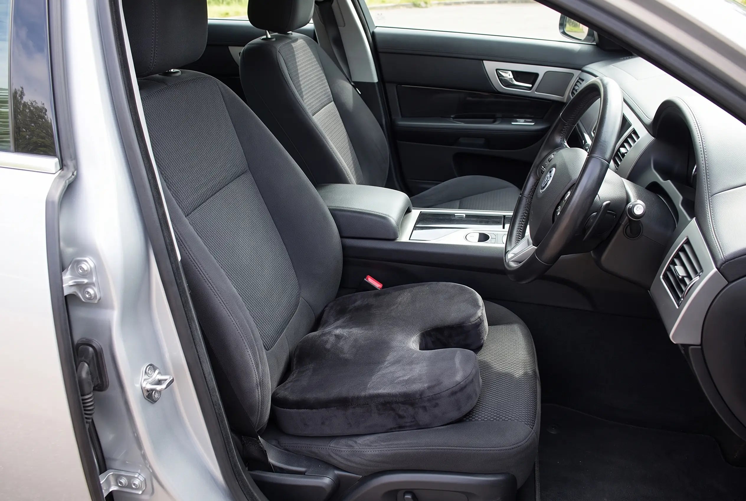 The cushion on the driver's seat of a right-hand drive car