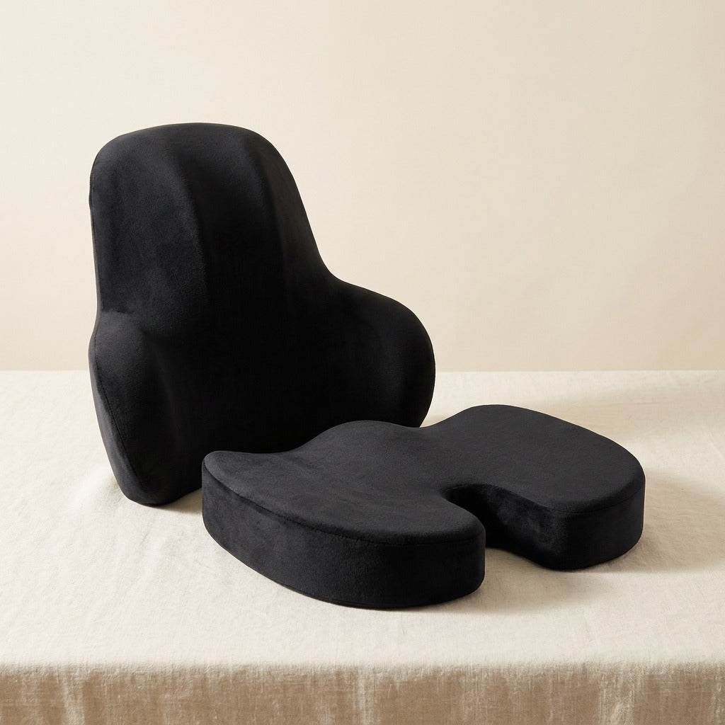 Vertovia coccyx seat cushion and lumbar support pillow together as one set